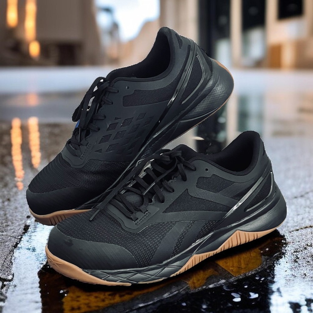 Reebok‎ Nanoflex TR Work Mens 11 W Black Gum Composite Toe Safety Shoe RB3317
